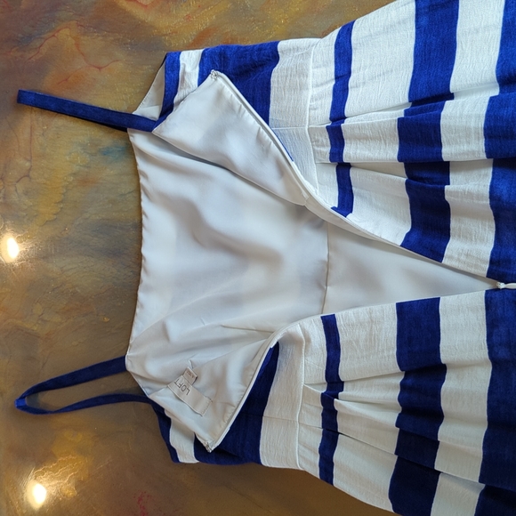 Ann Taylor Loft Blue and White Dress Size 0 - Picture 6 of 13